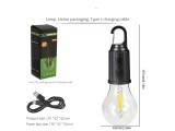 Акумулаторна LED къмпинг лампа ретро крушка HK-169 с кука
