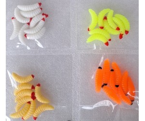 Изкуствена камола HONEY Worm силиконова за пъстърва – 8 броя