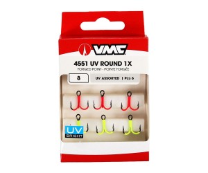 Куки тройка VMC 4551 UV Assorted за хищен риболов и примамки