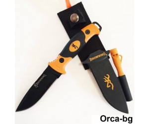 Нож за лов и риболов BROWNING SURVIVAL KNIFE със свирка и запалка