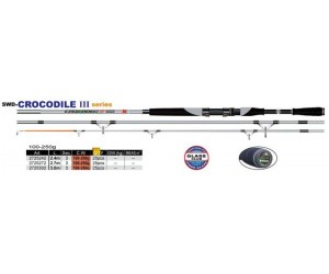 Плътна въдица CROCODILE 3 части 100-250 гр – здрава и чувствителна