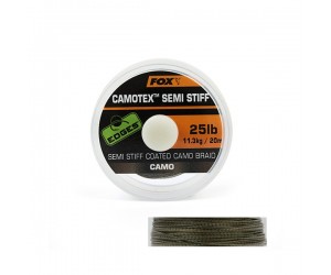 Потъващ повод FOX Camotex Semi Stiff 20м полутвърд камуфлажен