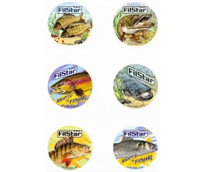 Риболовен стикер FilStar кръгъл 8 см за кутии, куфари и аксесоари