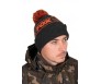 Шапка с пискюл Fox Collection Bobble Black Orange