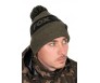 Шапка с пискюл Fox Collection Bobble - Green & Black, Топлина и стил