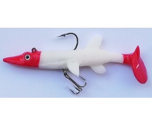 Силиконова рибка за щука и костур PIKE RED HEAD 10 см 20 гр