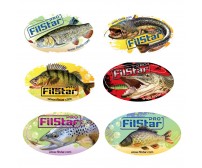 Стикер за залепване овален FilStar – Костур, Пъстърва, Сом, Щука, Шаран