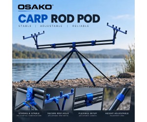 Стойка за въдици OSAKO Carp Rod Pod – регулируема шаранджийска стойка