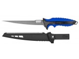 Твърд нож за филетиране Mustad 9" Stiff 4116 – полирано острие, кания