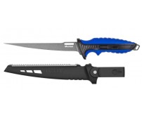 Твърд нож за филетиране Mustad 9" Stiff 4116 – полирано острие, кания